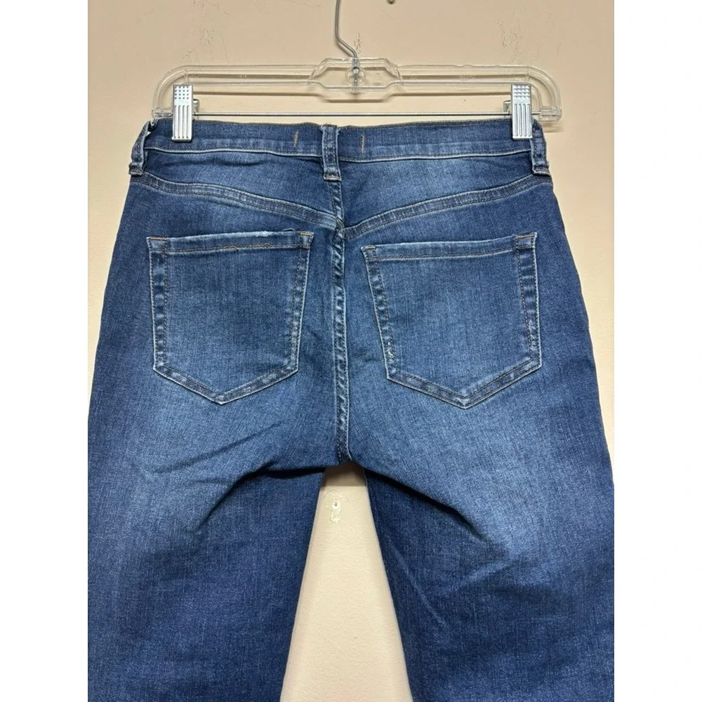 Free People Distressed‎ Skinny Jeans Size 25 Raw Hem Ankle Denim Blue